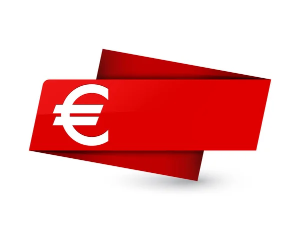 Icône Euro Sign Isolée Sur Étiquette Rouge Premium Illustration Abstraite — Photo