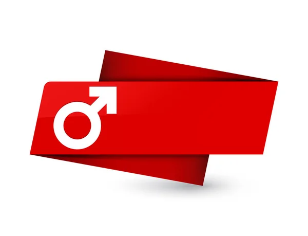 Icono Signo Masculino Aislado Ilustración Abstracta Signo Etiqueta Roja Premium — Foto de Stock