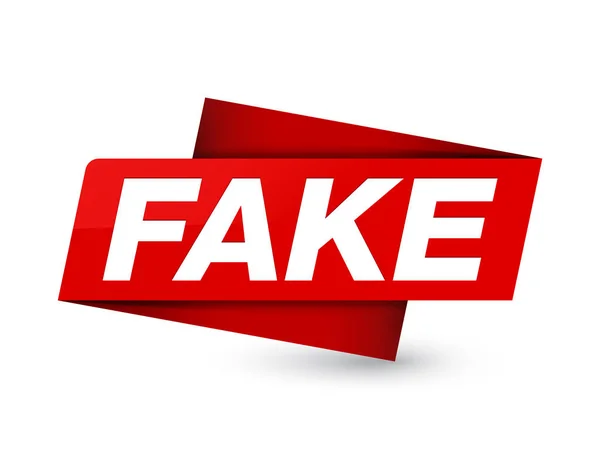 Fake Geïsoleerd Premium Rood Label Teken Abstracte Illustratie — Stockfoto