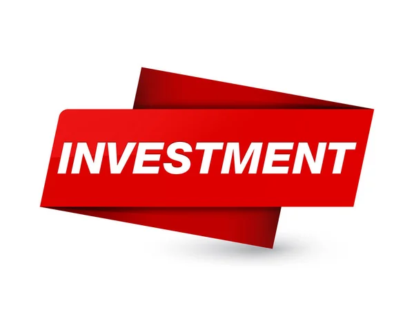 Investeringen Geïsoleerd Premium Rood Label Teken Abstracte Illustratie — Stockfoto
