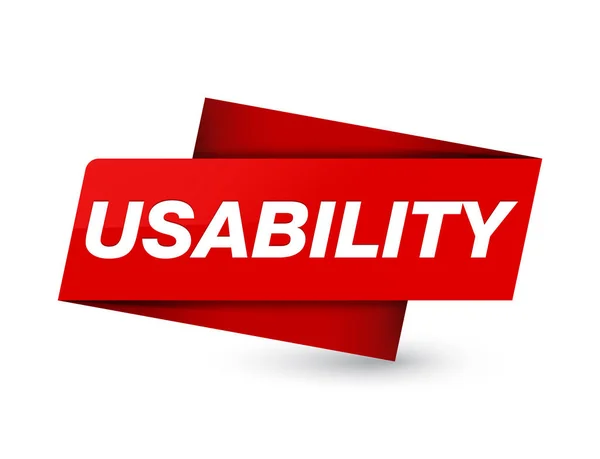 Usability Białym Tle Premium Czerwony Znacznik Znak Abstrakcja Ilustracja — Zdjęcie stockowe