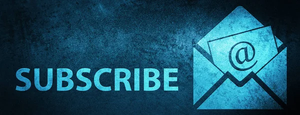 Subscribe (newsletter email icon) isolated on special blue banner background abstract illustration