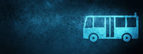 Ícone Ônibus Isolado Banner Azul Especial Fundo Ilustração Abstrata — Fotografia de Stock