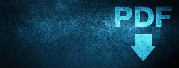 Піктограма Завантаження Pdf Ізольована Спеціальному Синьому Банерному Фоні Абстрактна Ілюстрація — стокове фото