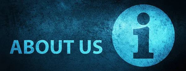 About us isolated on special blue banner background abstract illustration