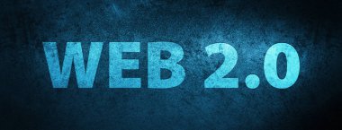 Özel mavi afiş arka plan soyut illüstrasyon izole web 2.0