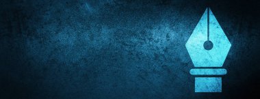 Özel mavi afiş arka plan soyut illüstrasyon izole kalem simgesi