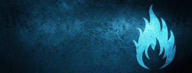 Özel mavi afiş arka plan soyut illüstrasyon izole Yangın simgesi