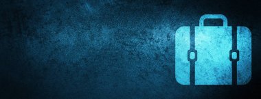 Özel mavi afiş arka plan soyut illüstrasyon izole çanta simgesi