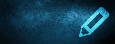 Özel mavi afiş arka plan soyut illüstrasyon izole kalem simgesi