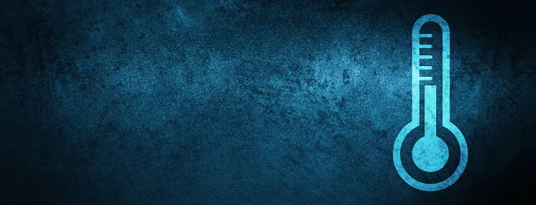 Hőmérő Ikon Elszigetelt Speciális Kék Banner Háttér Absztrakt Illusztráció — Stock Fotó