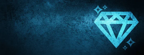 Алмазная Иконка Специальном Фоне Синего Баннера Абстрактная Иллюстрация — стоковое фото