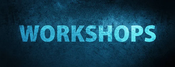 Workshops isolated on special blue banner background abstract illustration