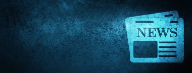 Özel mavi afiş arka plan soyut illüstrasyon izole gazete simgesi