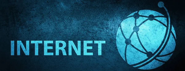 Internet Globální Sítě Ikona Izolované Speciální Modrý Banner Pozadí Abstraktní — Stock fotografie