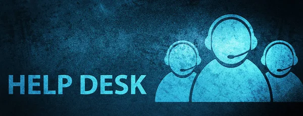 Help desk (customer care team icon) isolated on special blue banner background abstract illustration