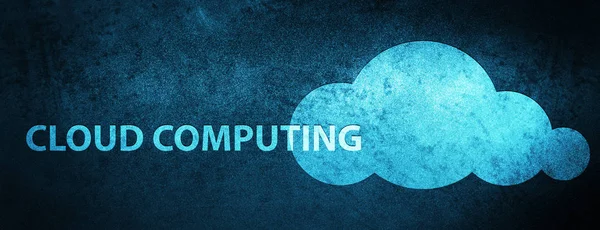 Cloud Computing Απομονώνονται Ειδικό Μπλε Banner Φόντο Αφηρημένη Εικόνα — Φωτογραφία Αρχείου