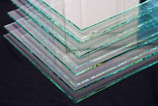 Folhas Fábrica Fabricação Painéis Vidro Float Incolor Temperado Cortado Tamanho — Fotografia de Stock