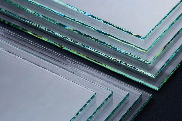 Folhas Fábrica Fabricação Painéis Vidro Float Incolor Temperado Cortado Tamanho — Fotografia de Stock