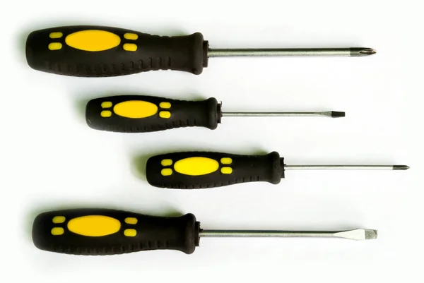 Screwdriver Pada Latar Belakang Putih Menutup — Stok Foto