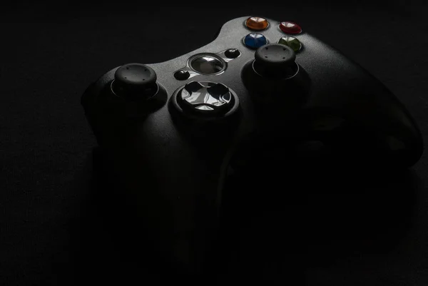 Gamepad Sur Fond Noir Plan Rapproché Studio — Photo