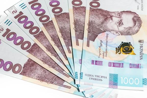 Ukrainian Hryvnia New Banknotes 1000 Hryvnia Hryvnia Uah Money — Stock Photo, Image