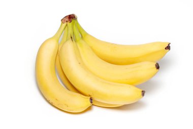 Beyaz arkaplanda izole edilmiş muz sürüsü.