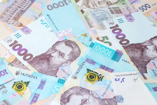 Ukrainian Hryvnia New Banknotes Background — Stock Photo, Image