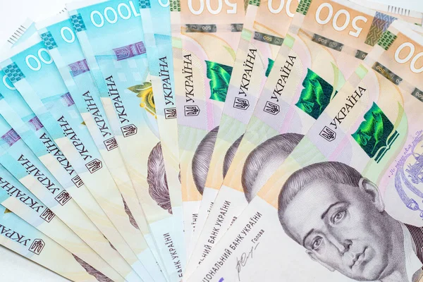 Ukrainian Hryvnia New Banknotes Background — Stock Photo, Image