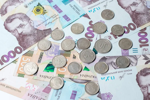 Новые Банкноты Монеты Украинская Гривна — стоковое фото