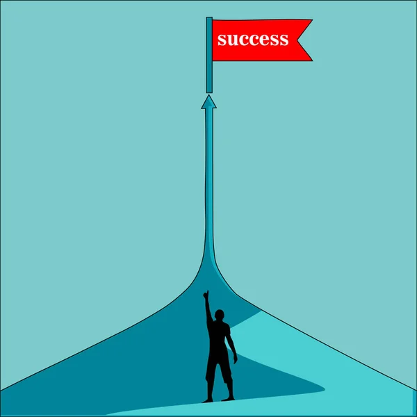 Vector arrow on the road. Business vision, obligation, right way or the only way concept. Success business.
