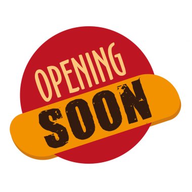 Yakında açılıyor afiş Etiketler. Vektör arka plan. Afiş arka plan