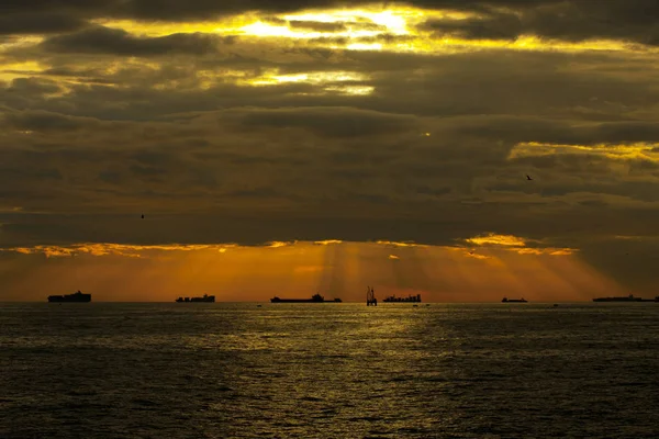 Sonnenuntergang Über Der Meereslandschaft Sonnenaufgang Meer — Stockfoto