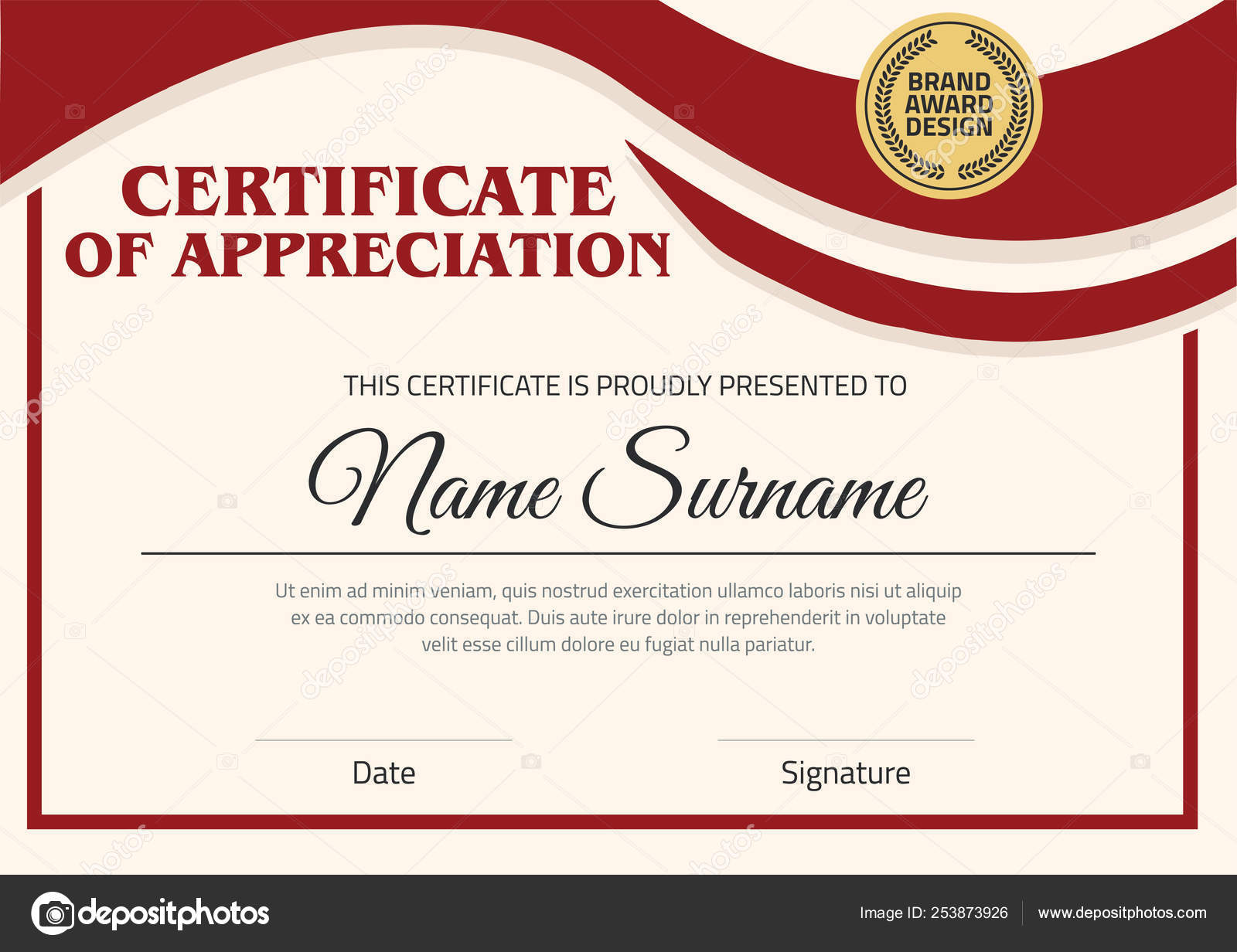 Vector Certificate Template Illustration Certificate Size Pattern Pertaining To Certificate Template Size