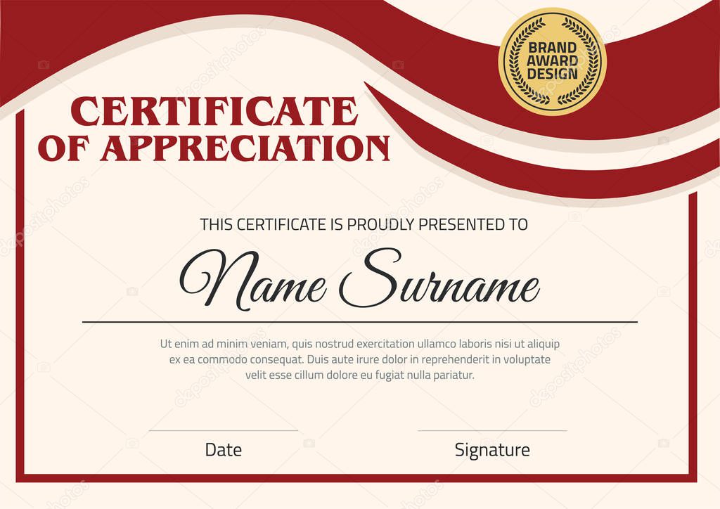 Vector certificate template. Illustration Certificate  In A4 Size Pattern.