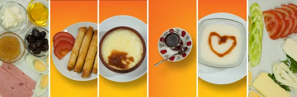 Turkish Foods Collage Turkish Breakfast — Stock Photo, Image