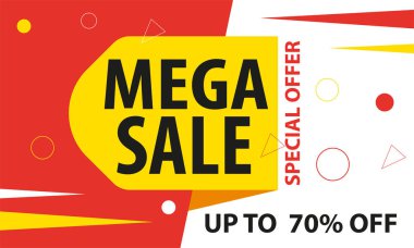 Özel teklif mega satış afiş, kadar% 50 indirim.