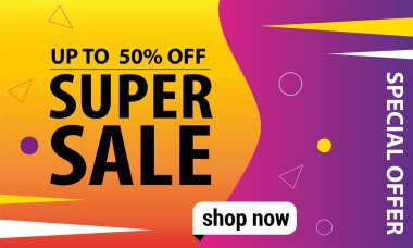 Özel teklif süper satış afiş, kadar% 50 indirim.