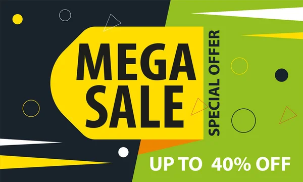 Special Offer Mega Sale Banner — Stock Vector