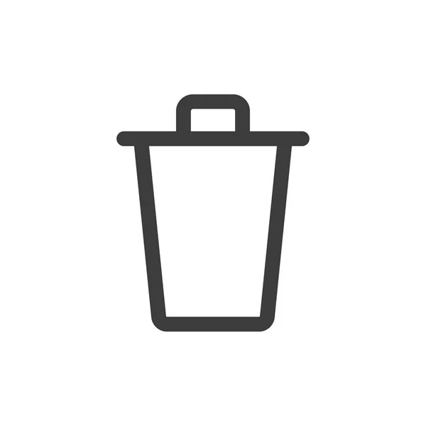 Cesta Basura Icono Sólido Vector Diseño — Vector de stock