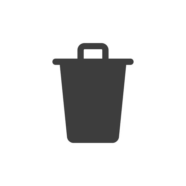 垃圾篮固体图标矢量设计 — 图库矢量图片