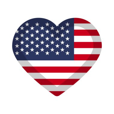 Amerika bayrak kalp grafik unsuru Illustration şablon tasarımı