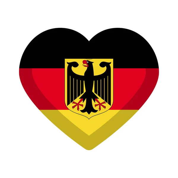 Duitsland vlag hart grafisch element Illustratie template ontwerp — Stockvector
