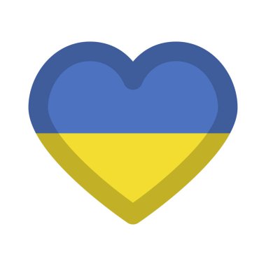 Ukrayna bayrağı kalp grafiksel tasarımı