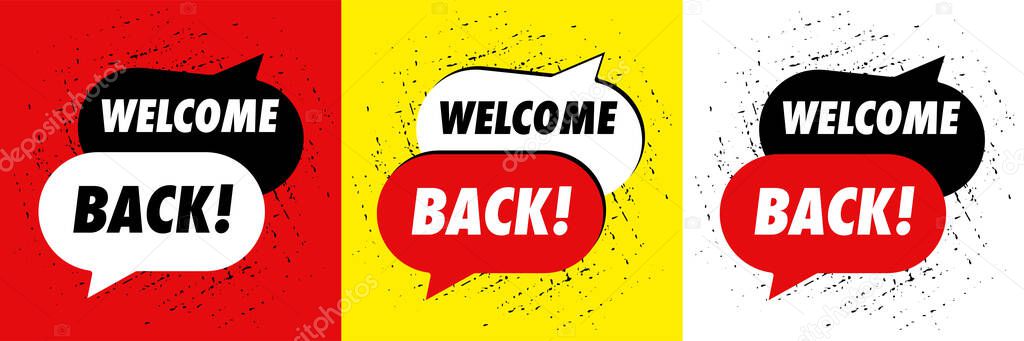 Welcome back. We are Open. We are working again. Keep social distance. Vector Eps 10