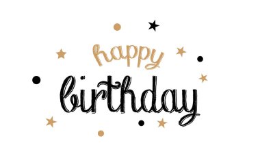 İyi ki doğdun. Doğum günü kutlaması el yazması öğelerle dolu.