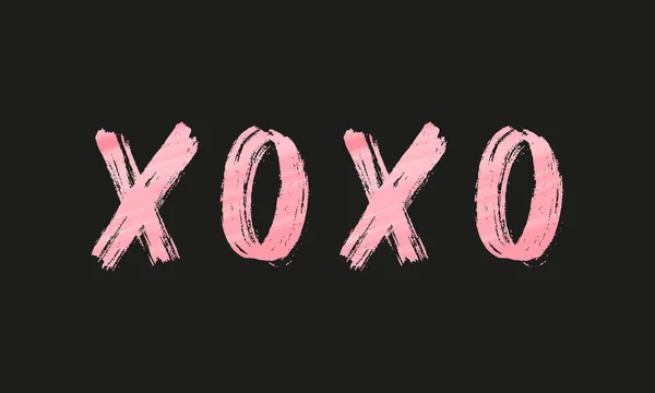 Xoxo Alla Hjärtans Dag Semester Vektor Text Typografi Illustration Bakgrund — Stock vektor
