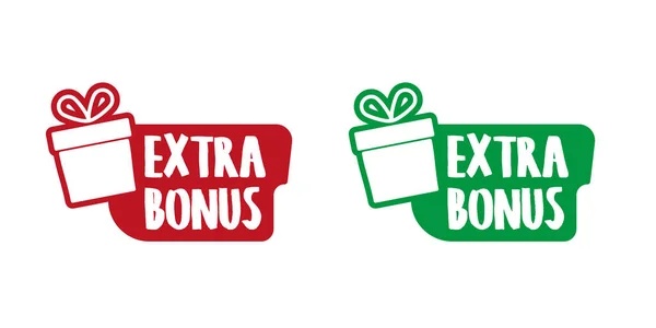 Extra Bonus vektor Illustration Röd Extra Bonus Label. Modern webb Banner Element med gåva. — Stock vektor