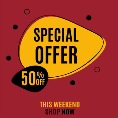 Özel teklif ve fiyat etiketleri tasarımı, 50 'ye kadar indirimli. resimleme