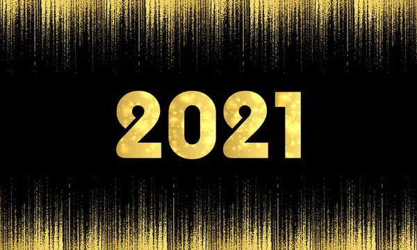 Luxe 2021 Happy New Year design élégant illustration vectorielle des numéros de logo 2021 doré sur fond sombre. — Image vectorielle